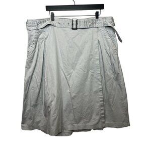 WHBM Gray Belted A-Line Maxi Skirt Plus Size 22W Long Work Career Modest